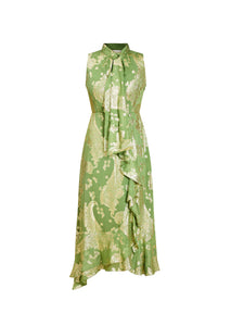 Waverly Midi Dress in Evergreen Metallic