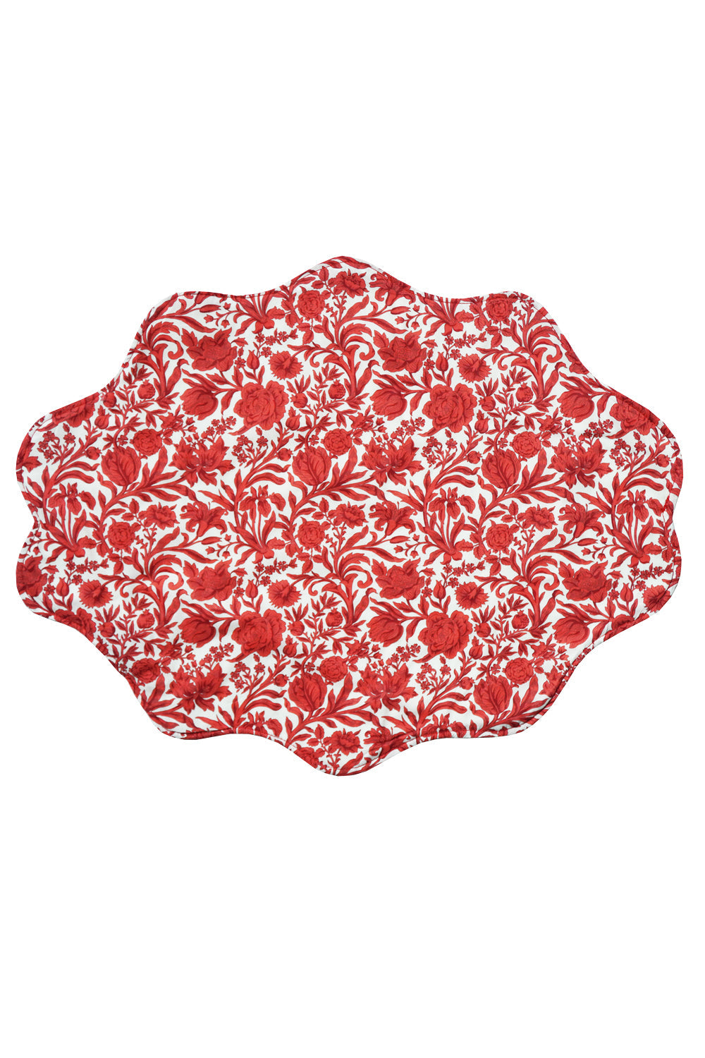 Reversible Wavy Placemat Made With Liberty Fabric in in Sambourne Red & Mitsi Valeria Red