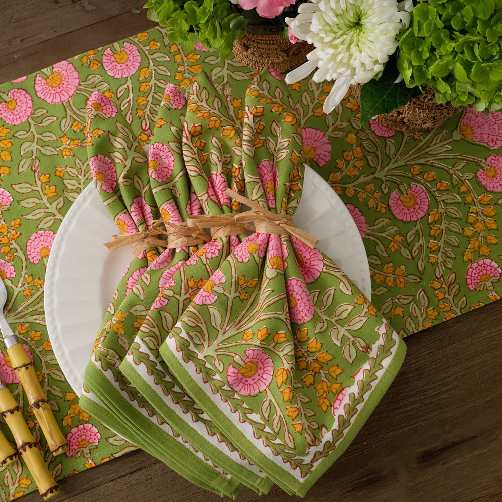 Cactus Flower Fern & Flamingo Napkin | Set of 4