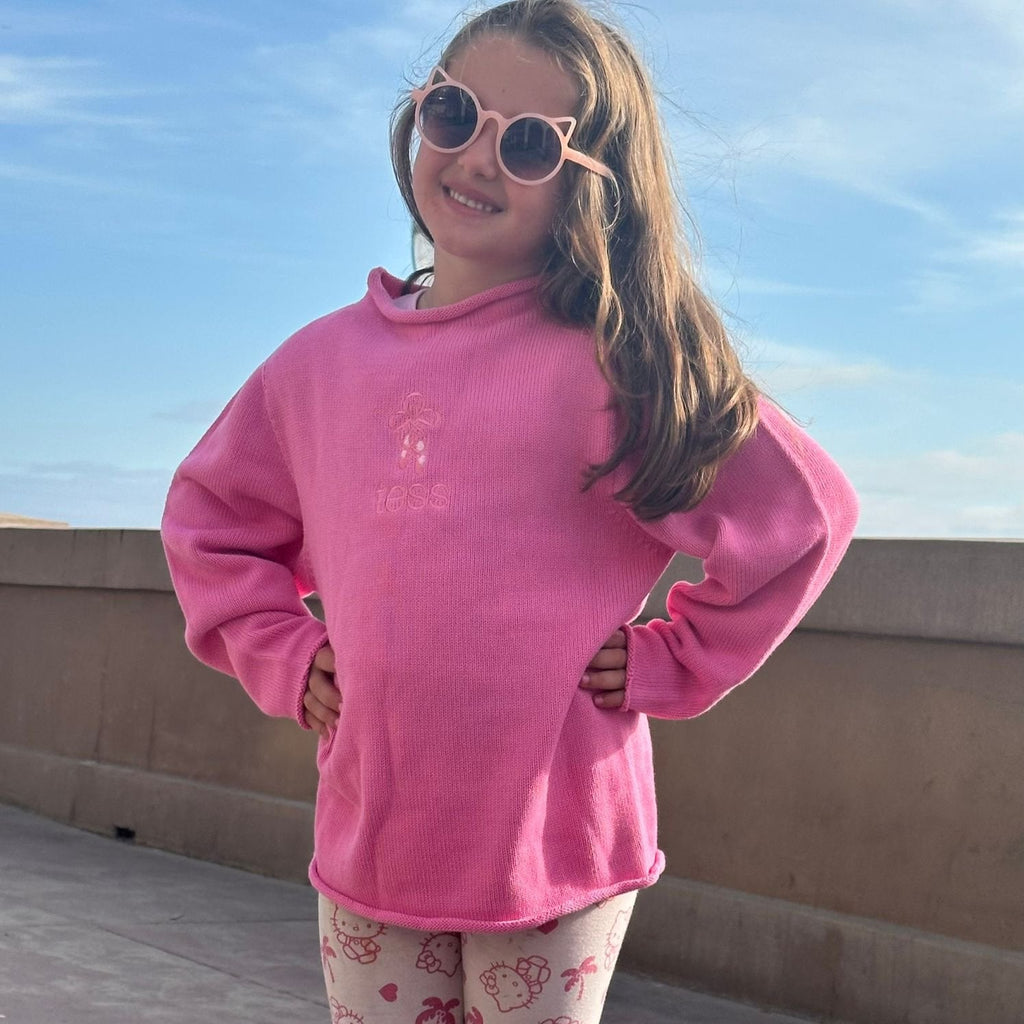 Jersey Rollneck Sweater in Fuchsia
