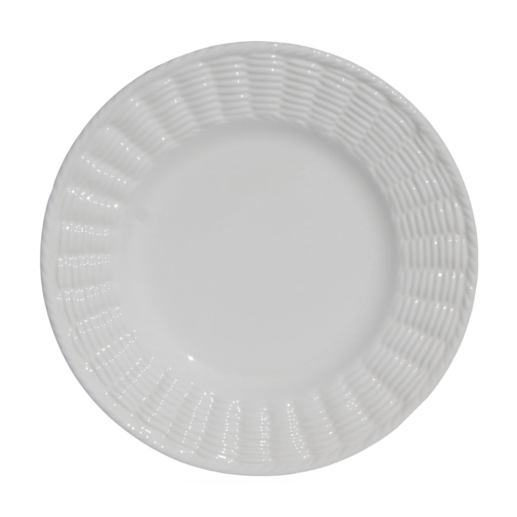 Whicker Charger Plates in White, Set of 6