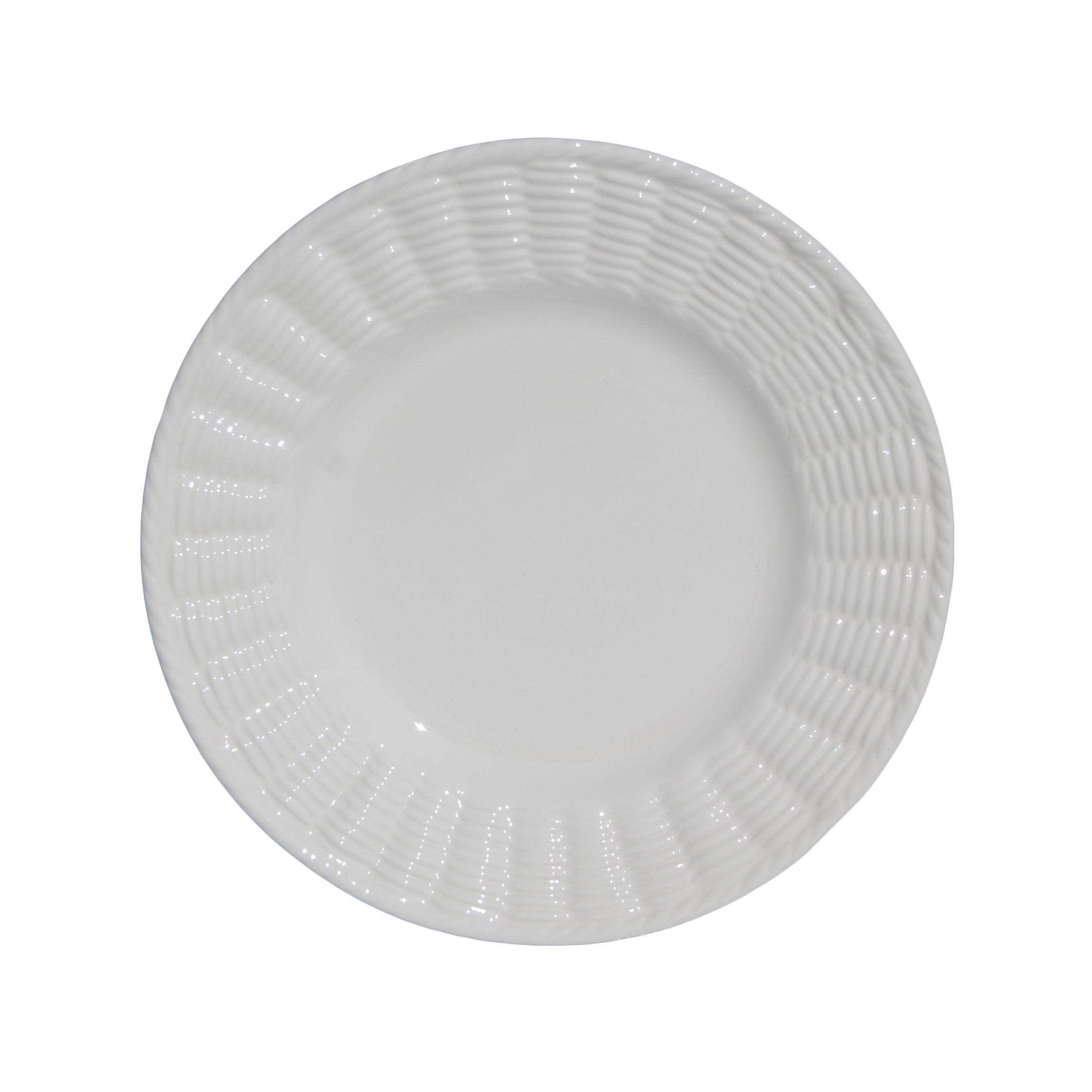 Whicker Dessert Plates in White, Set of 6