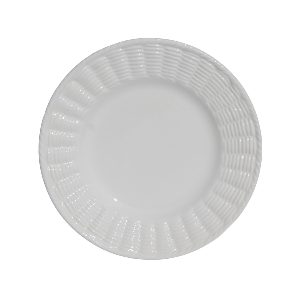 Whicker Dessert Plates in White, Set of 6