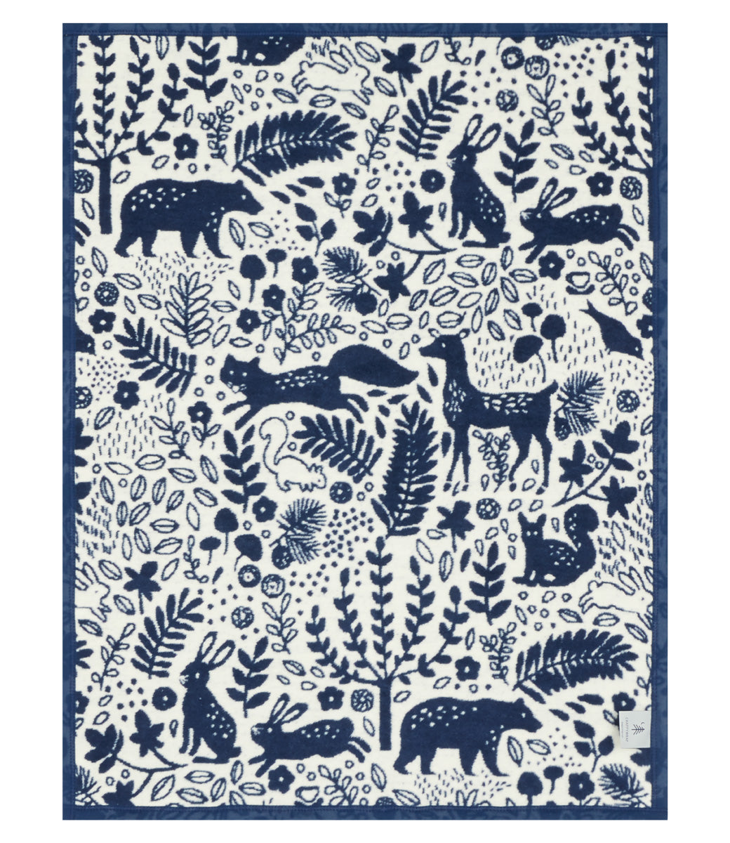 Whimsical Woods Navy Mini Blanket