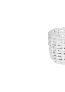 White Basketweave Planter