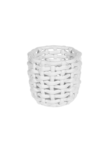 White Basketweave Planter