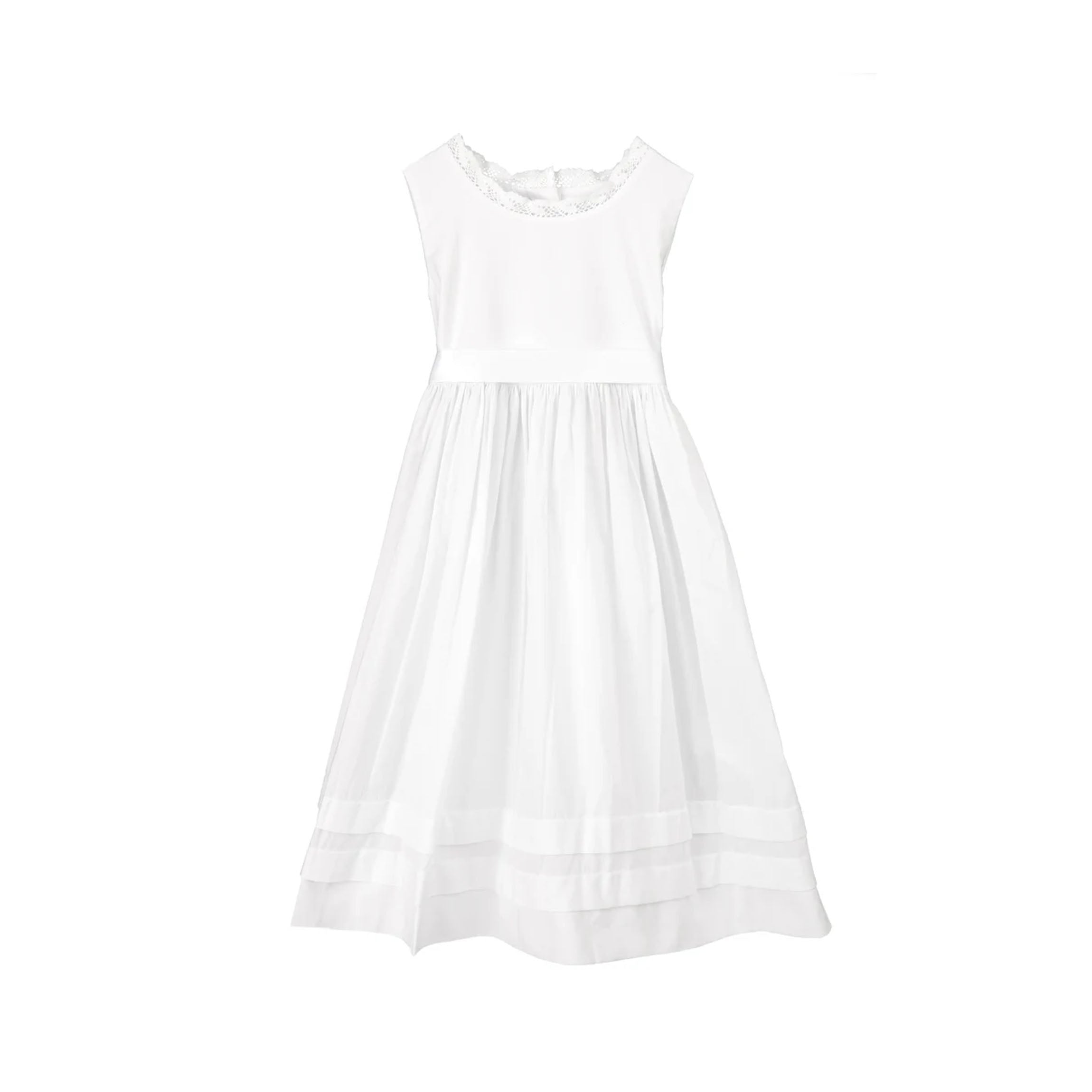 White Cotton Lace Slip Dress