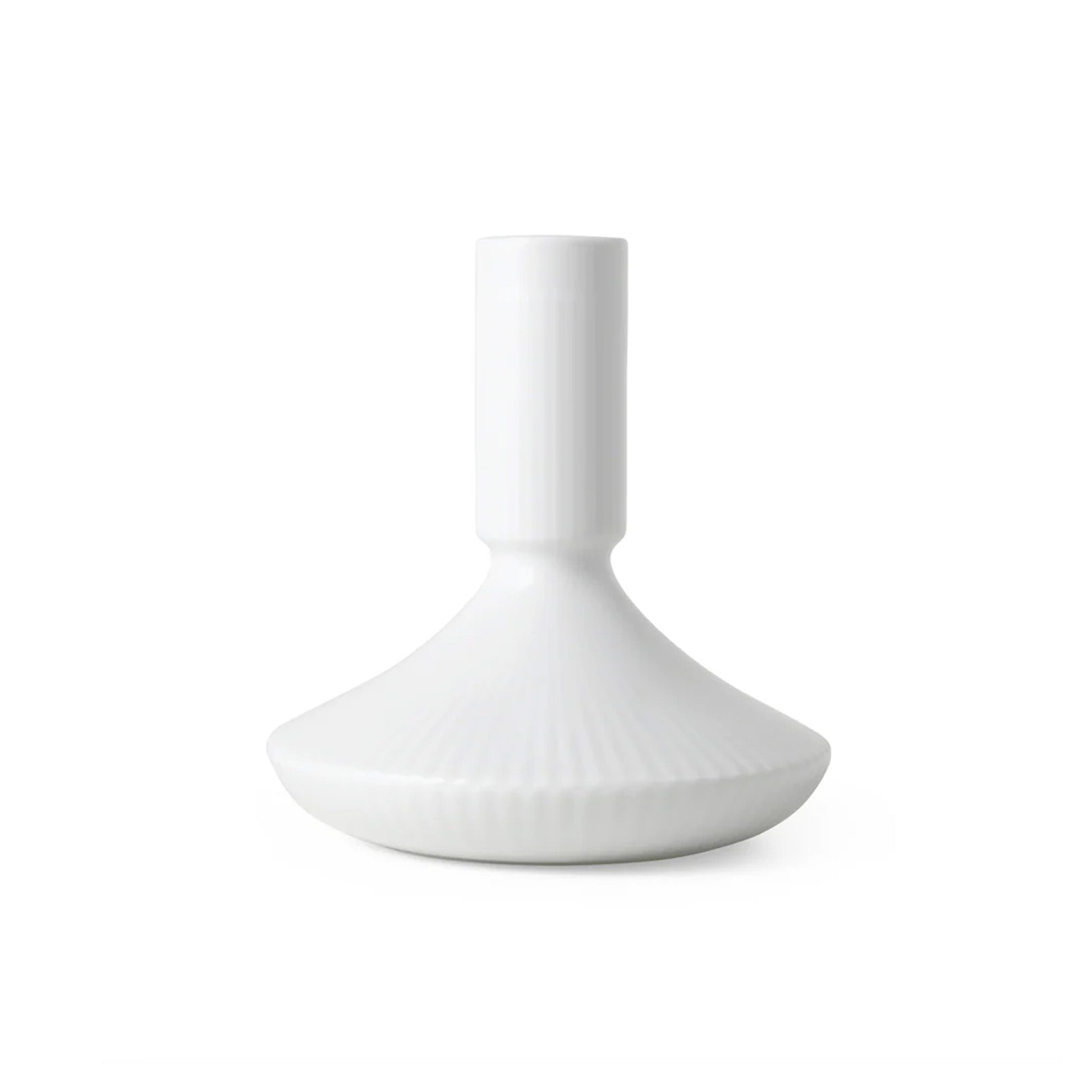 White Fluted Candlestick 12cm/4.7"