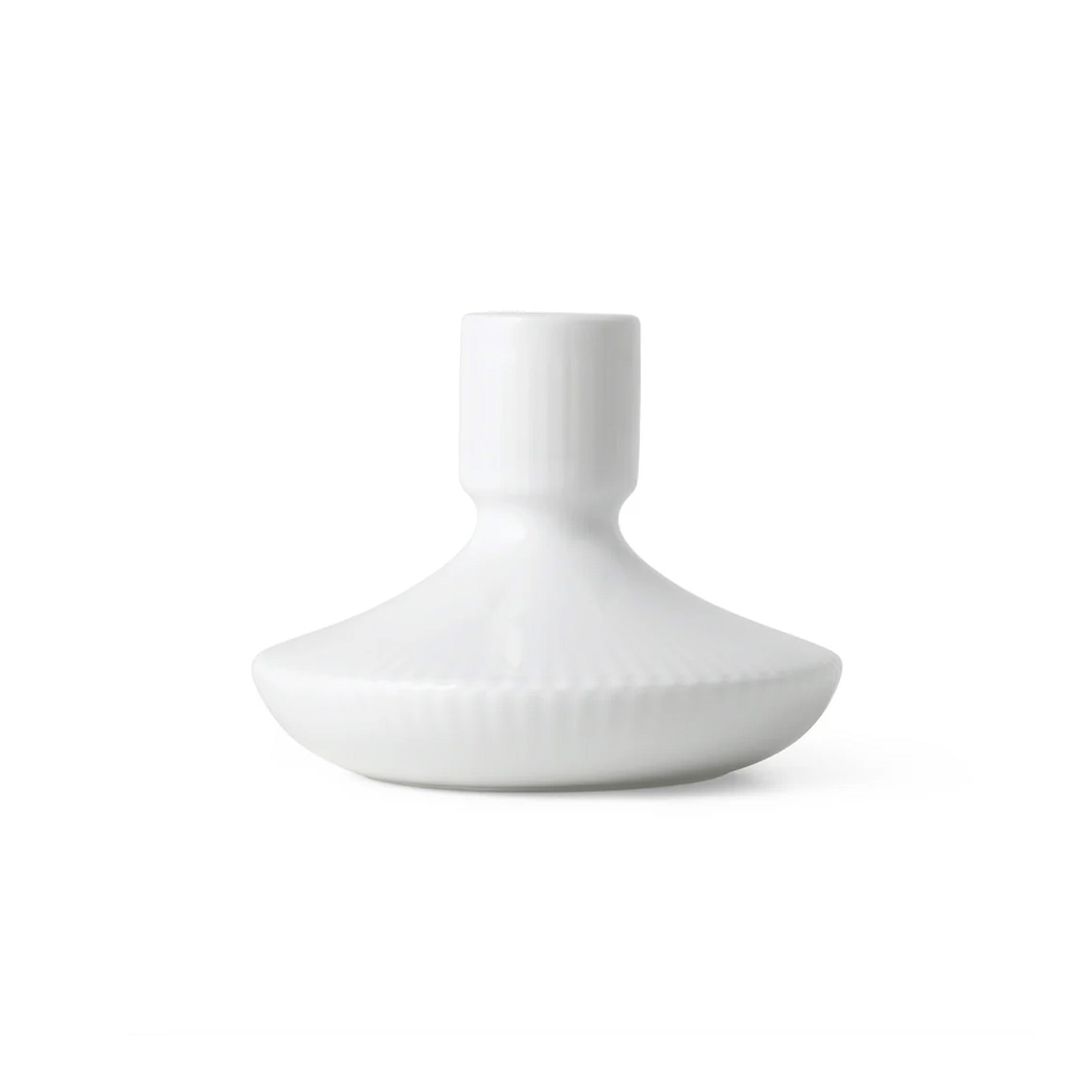 White Fluted Candlestick 8cm/3"