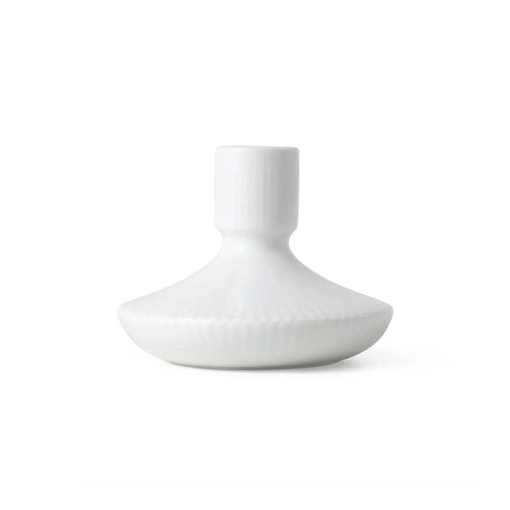 White Fluted Candlestick 8cm/3"