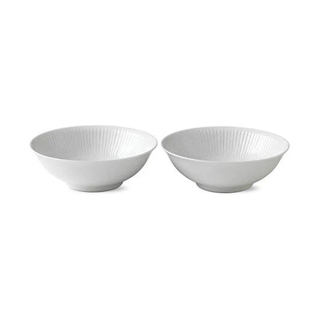 White Fluted Cereal Bowl, Set of 2