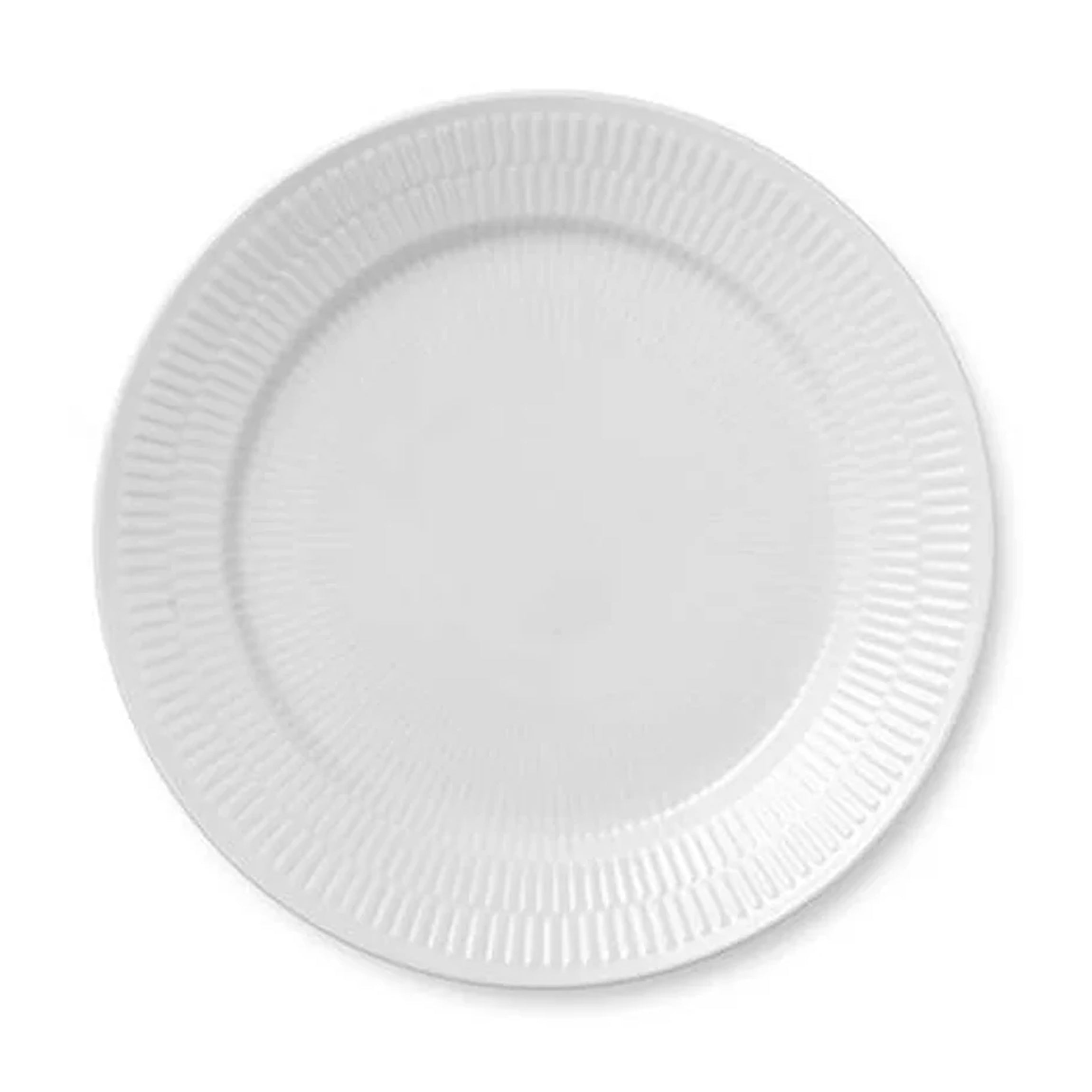 White Fluted Dinner Plate 10.75”