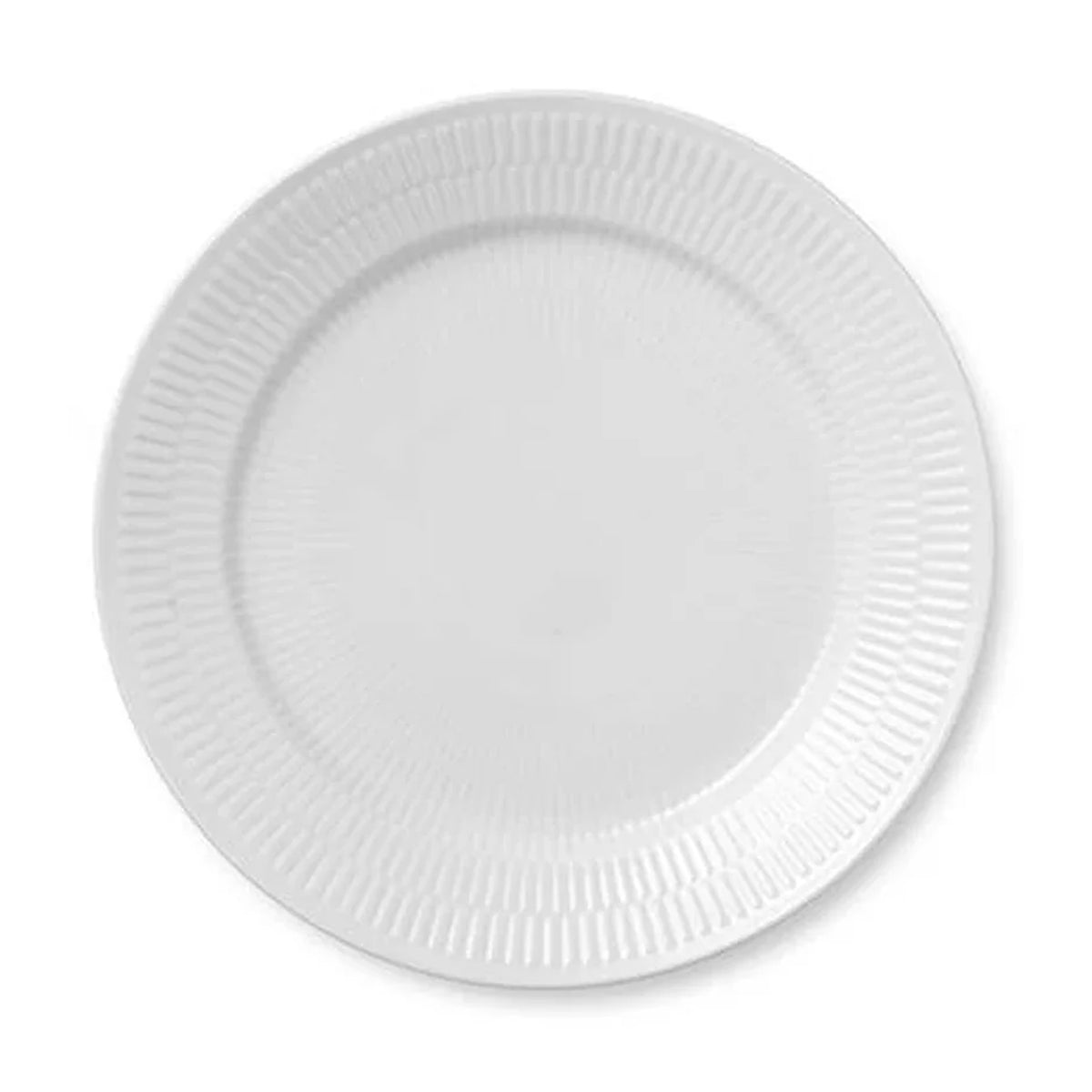 White Fluted Dinner Plate 10.75”