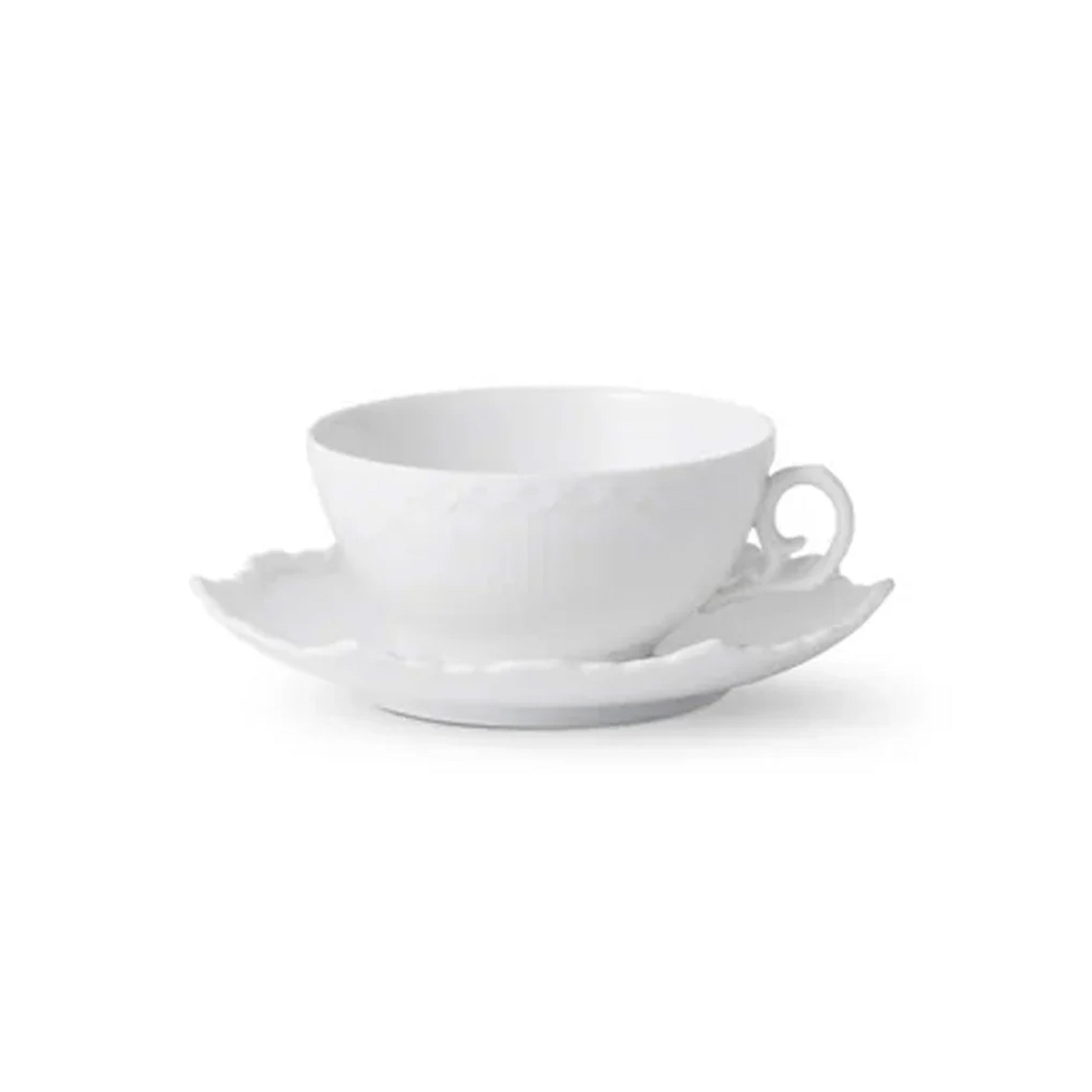 White Fluted FL Cup & Saucer Tea 22 cl 7.44 oz