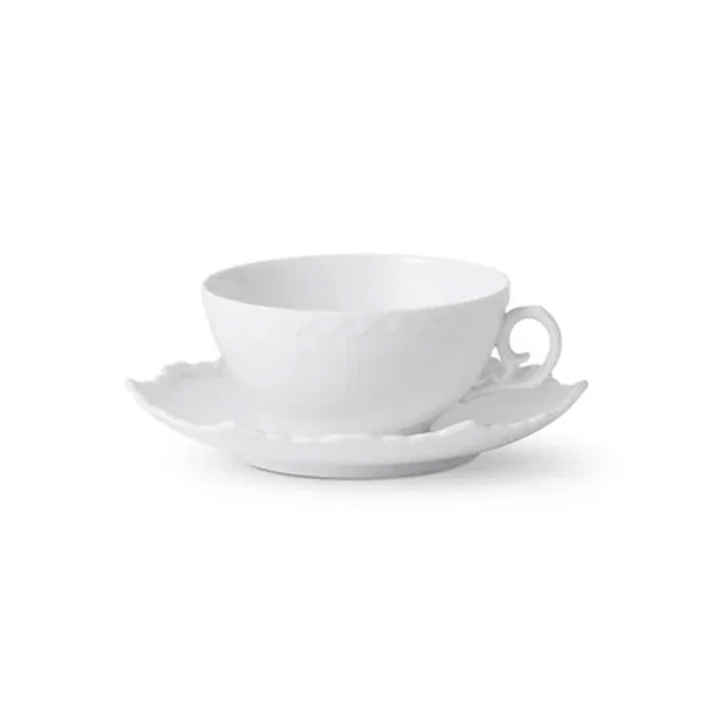 White Fluted FL Cup & Saucer Tea 22 cl 7.44 oz