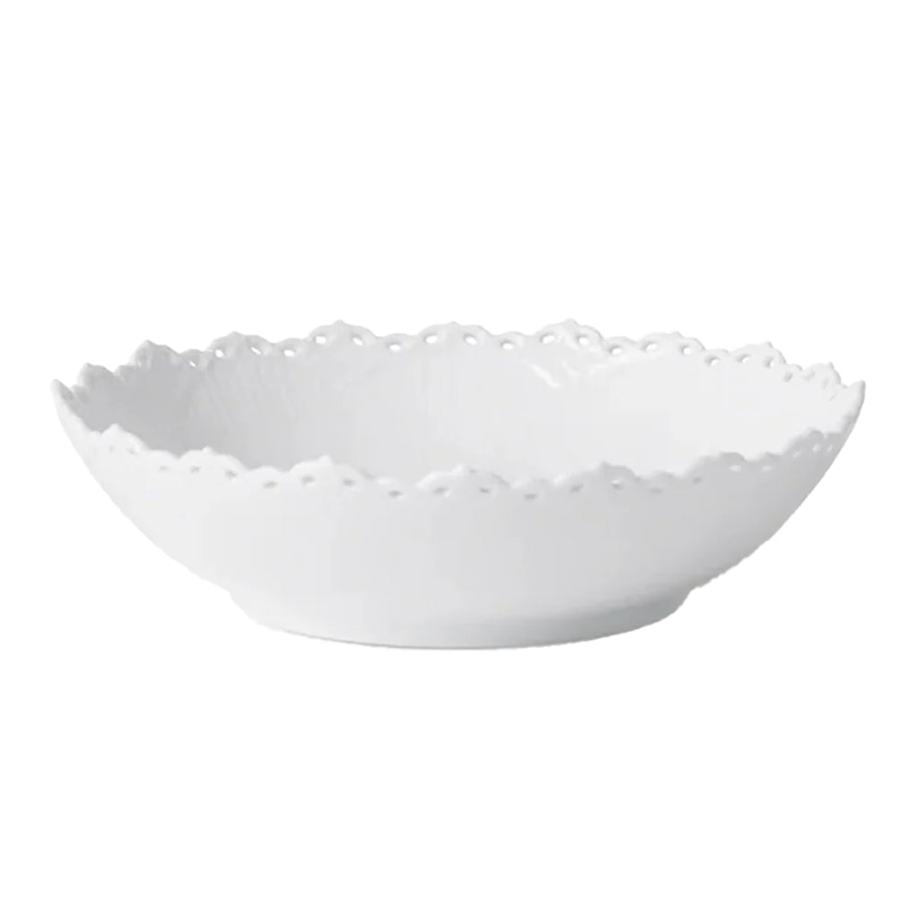 White Fluted Full Lace Bowl 140cl 1.48qt, 28cm 11"