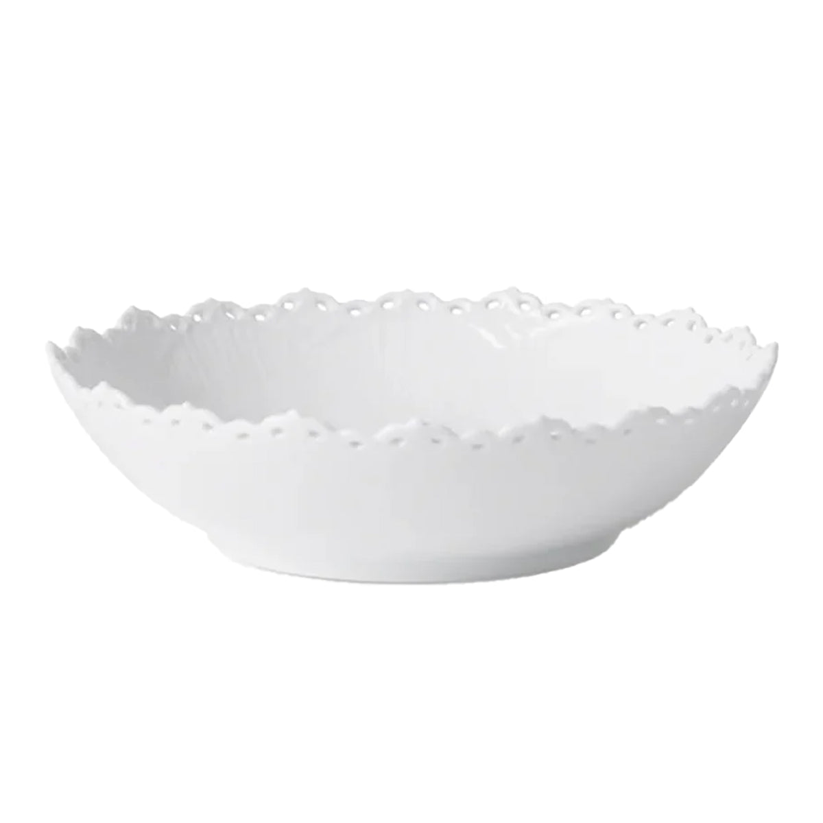 White Fluted Full Lace Bowl 140cl 1.48qt, 28cm 11"