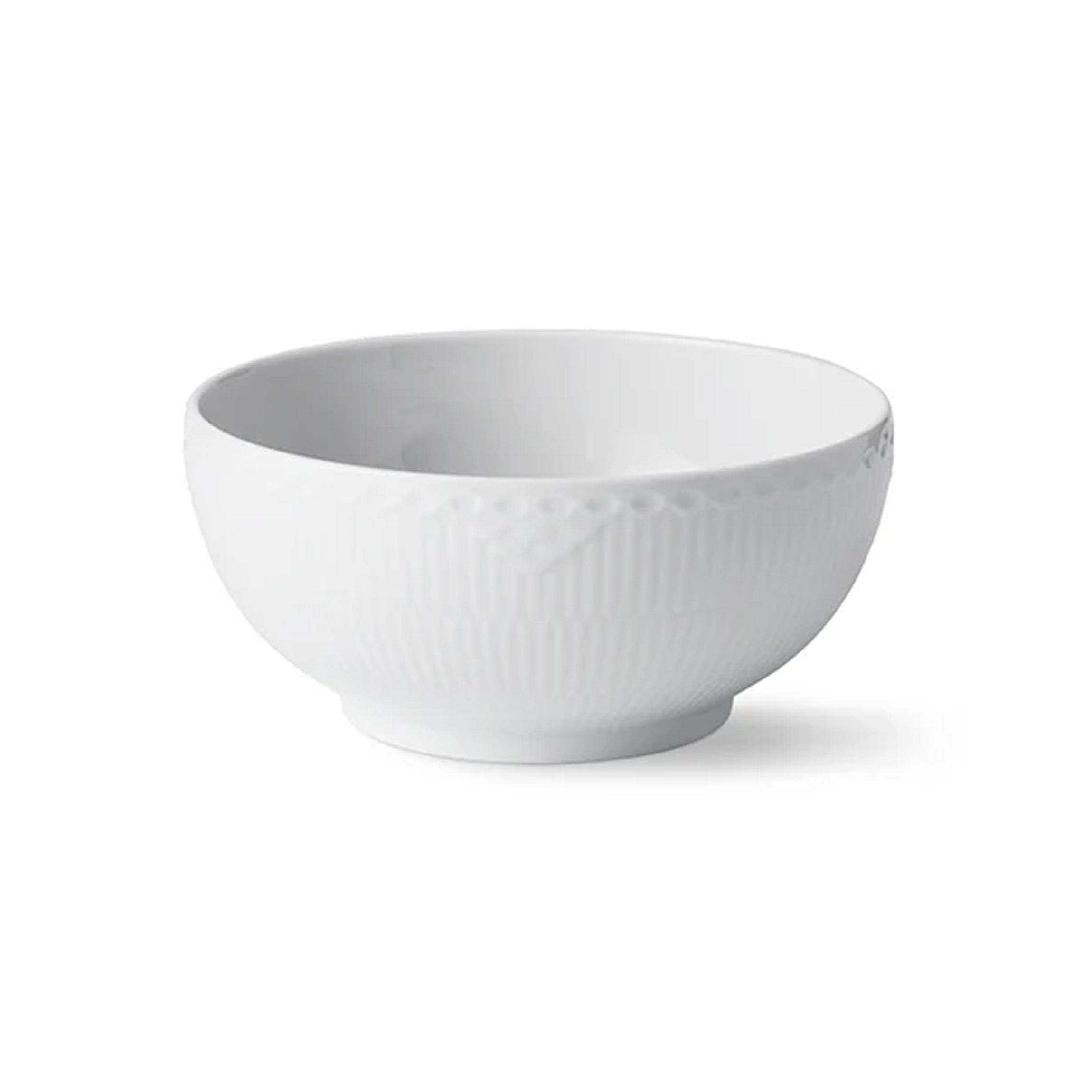 White Fluted Half Lace Bowl 110cl 1.16qt, 18cm 7.1"