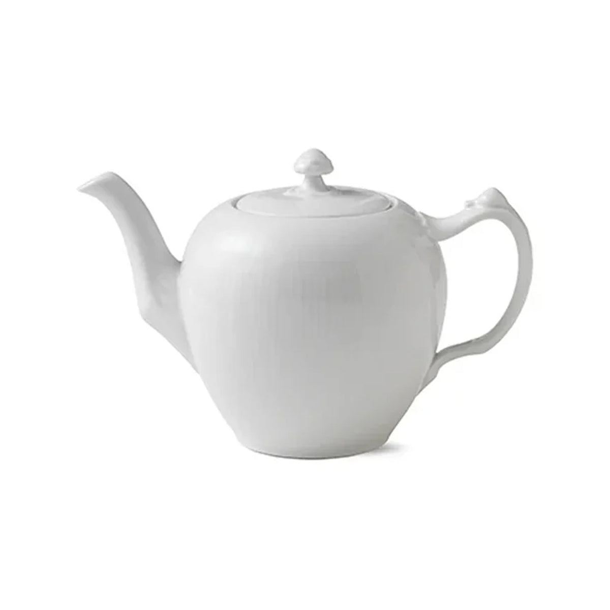 White Fluted Teapot 100cl 1qt