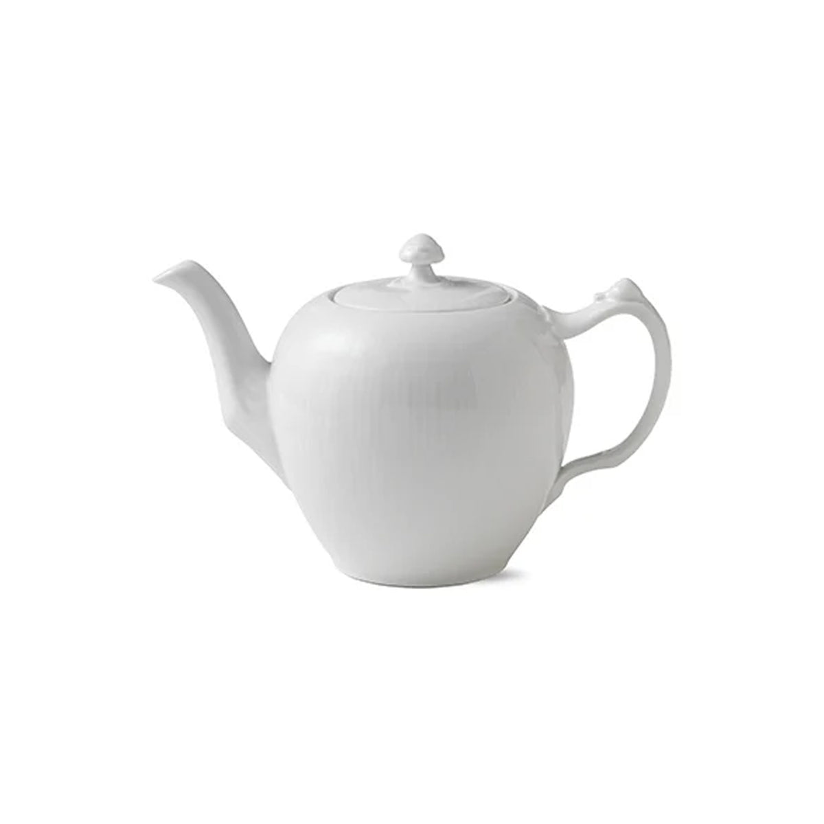 White Fluted Teapot 100cl 1qt