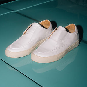 Men's White Pebbled Leather Pitti Sneaker