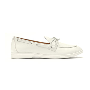 Women's Vintage White Pebbled Leather Barca Yacht Loafer