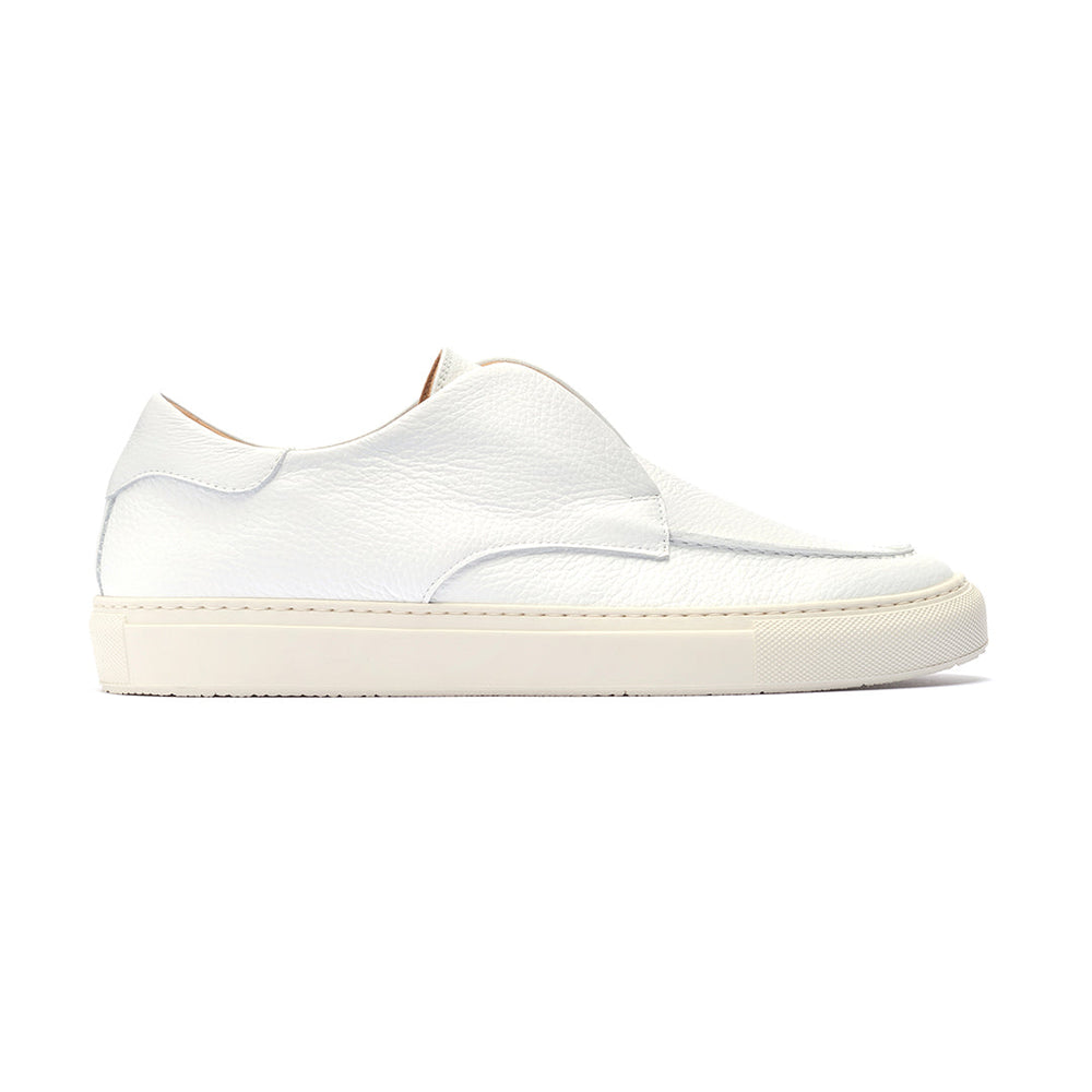 Men's White Pebbled Leather Pitti Sneaker