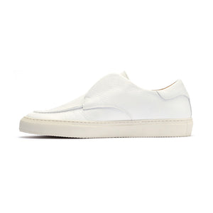 Men's White Pebbled Leather Pitti Sneaker