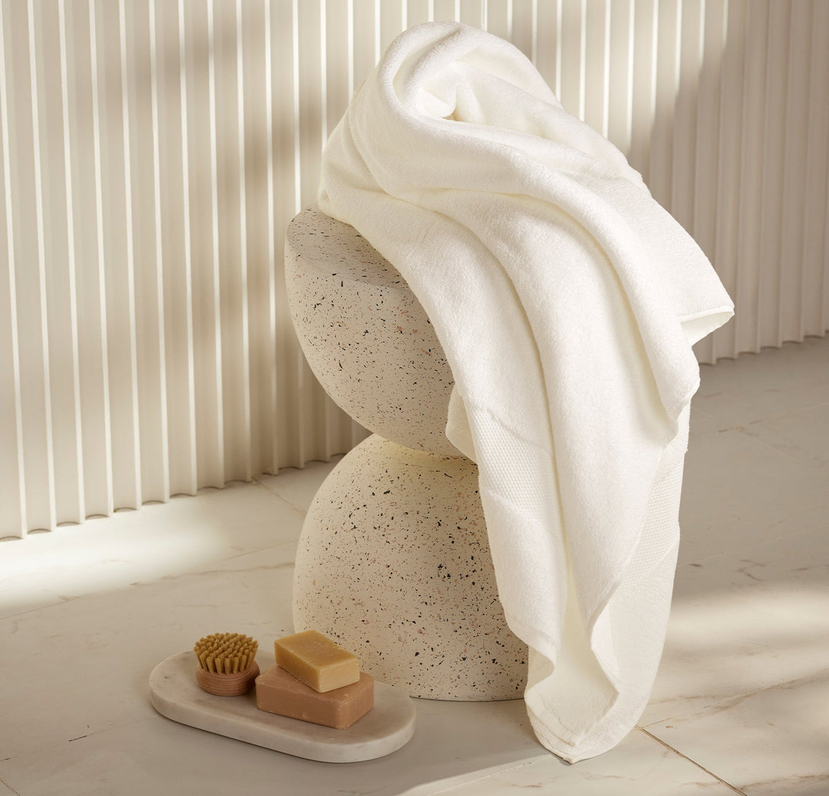 Plush Bath Sheet in White