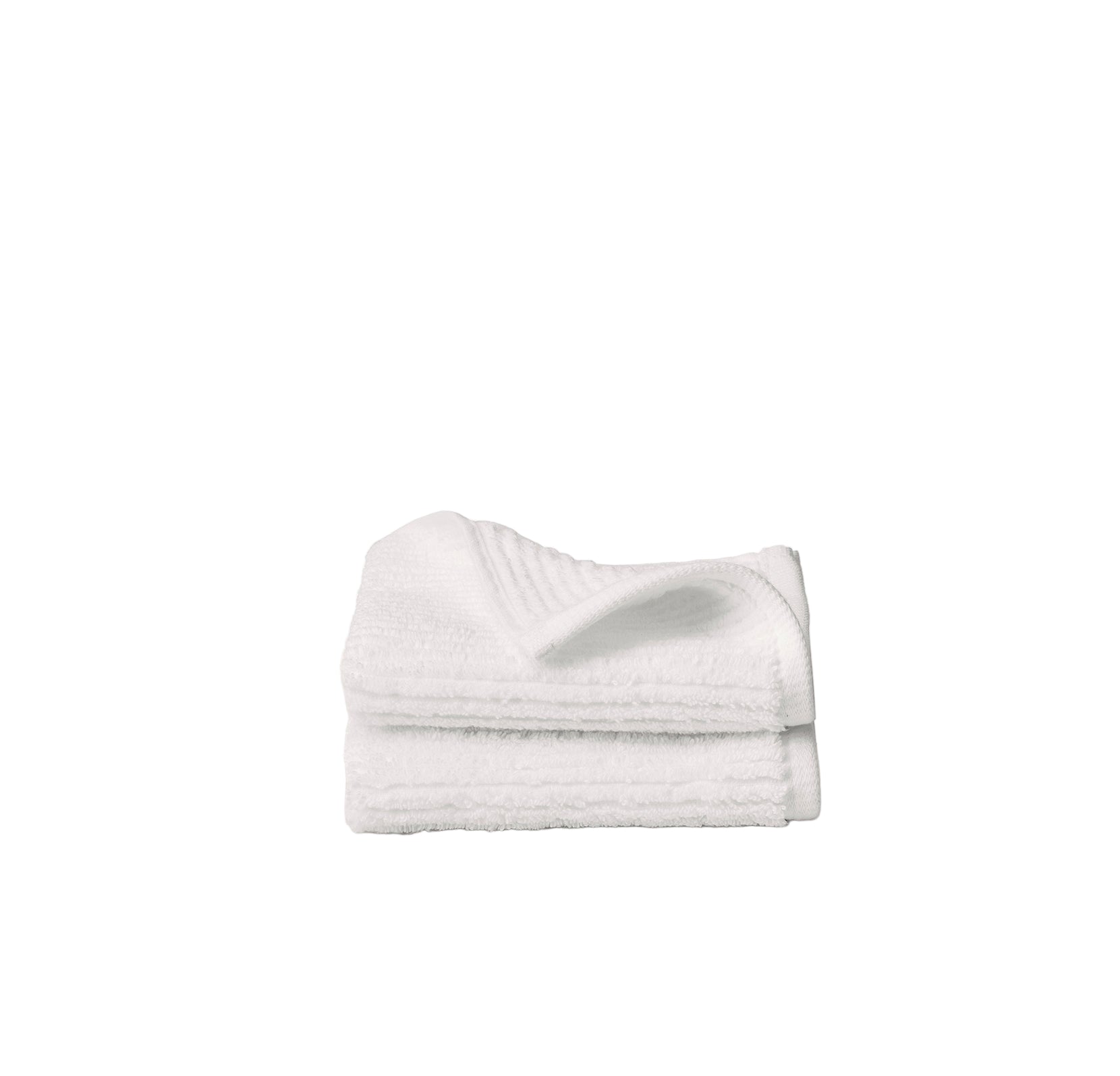Turkish Ribbed Washcloth in White, Set of 2