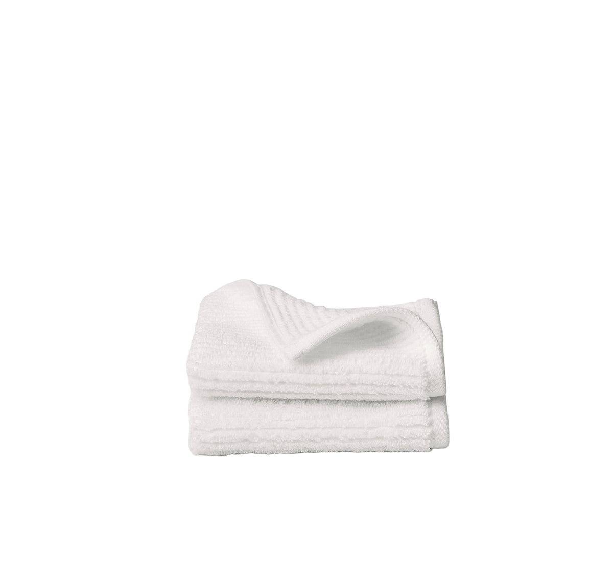 Turkish Ribbed Washcloth in White, Set of 2