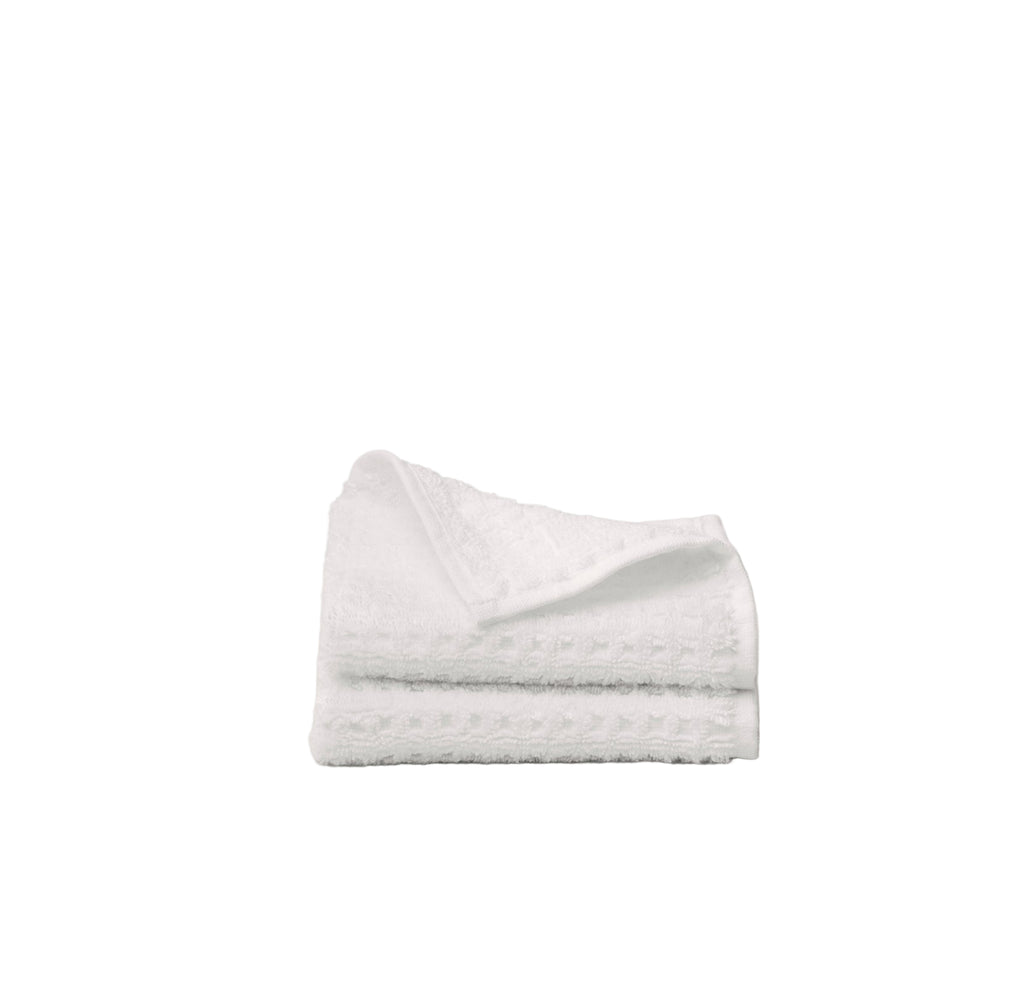 Turkish Waffle Washcloth in White, Set of 2