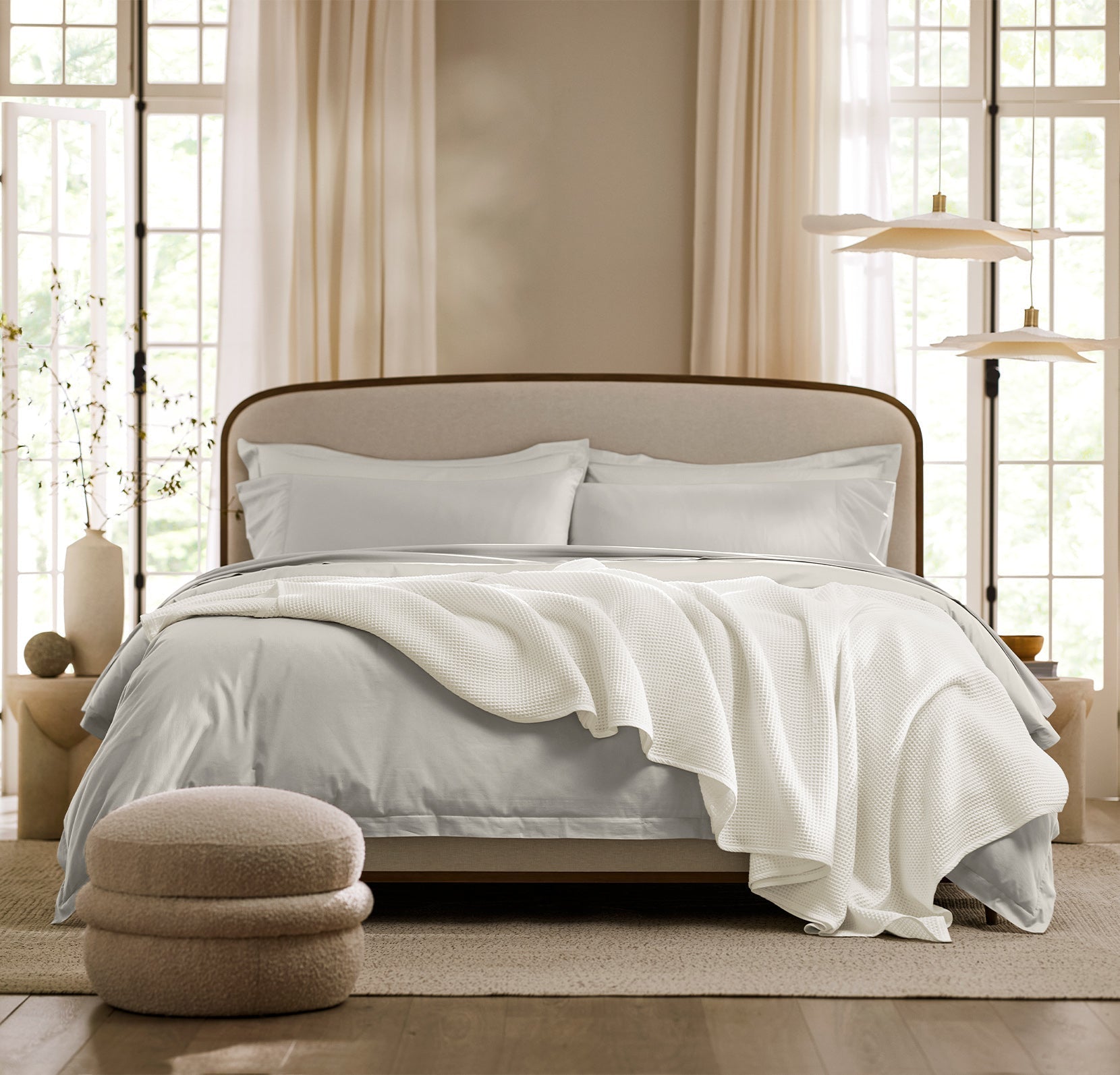Waffle Bed Blanket in White