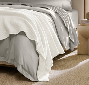Waffle Bed Blanket in White