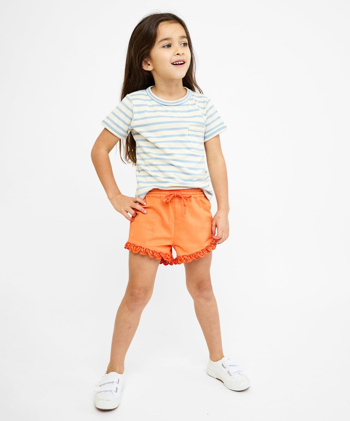 Willie T-Shirt in Dusty Blue Stripe