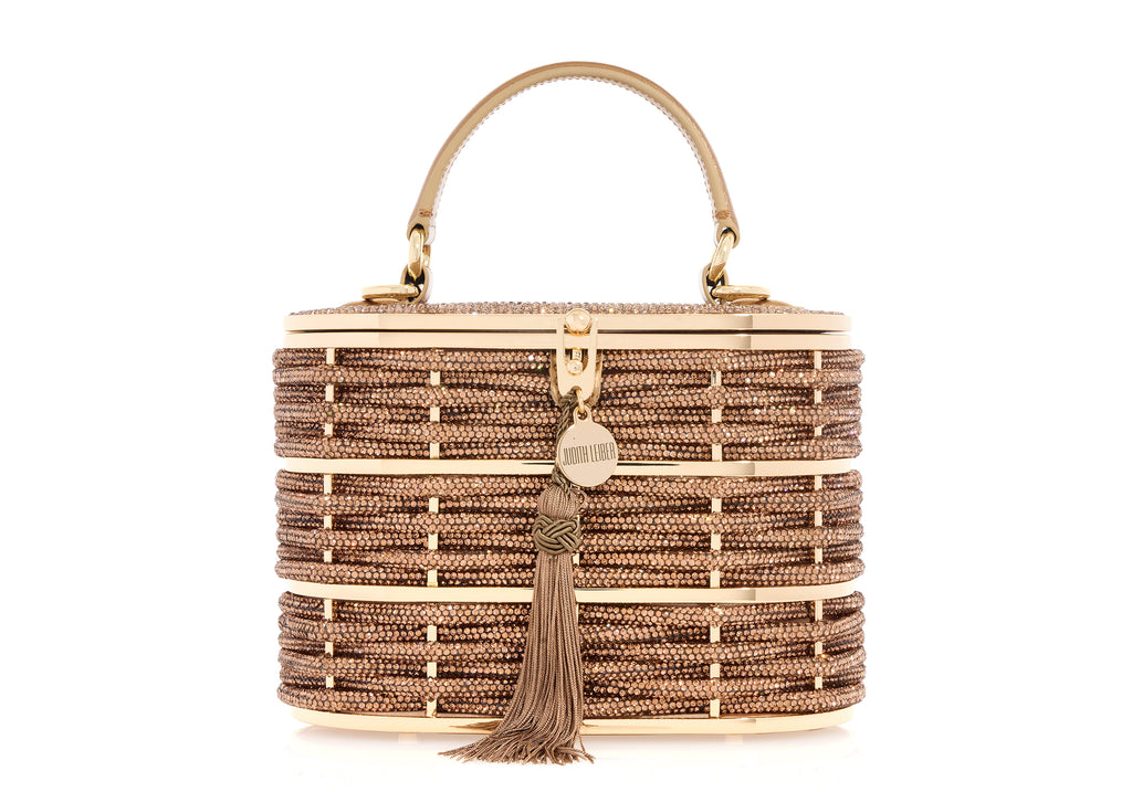 Willow Basket Woven Crystal in Champagne Topaz