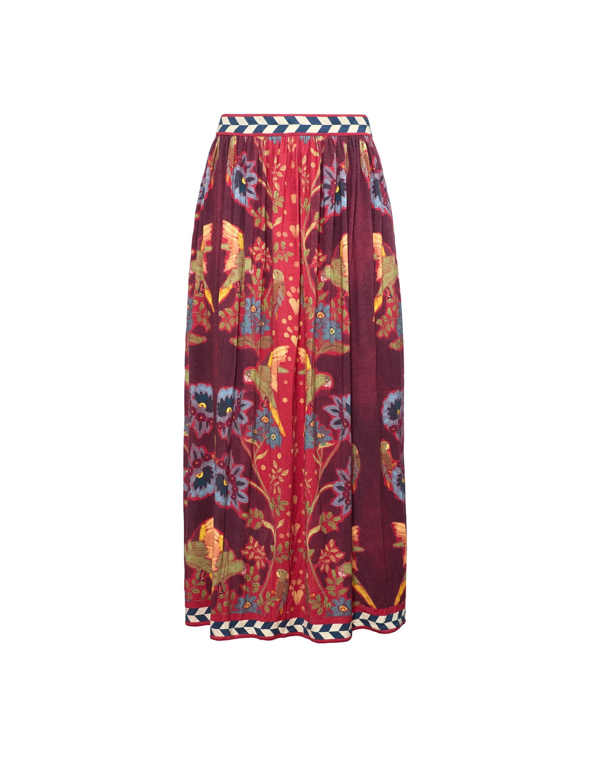 Wimberly Skirt in Birds of a Feather Maroon