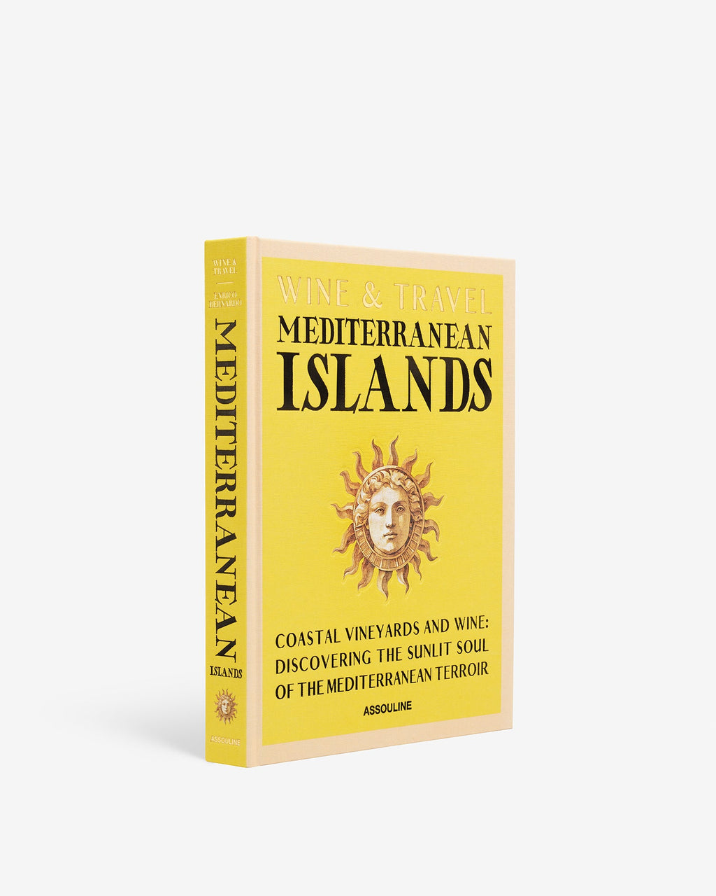 Wine & Travel Mediterranean Islands: Assouline hardcover book cover, three-quarter angle view.
