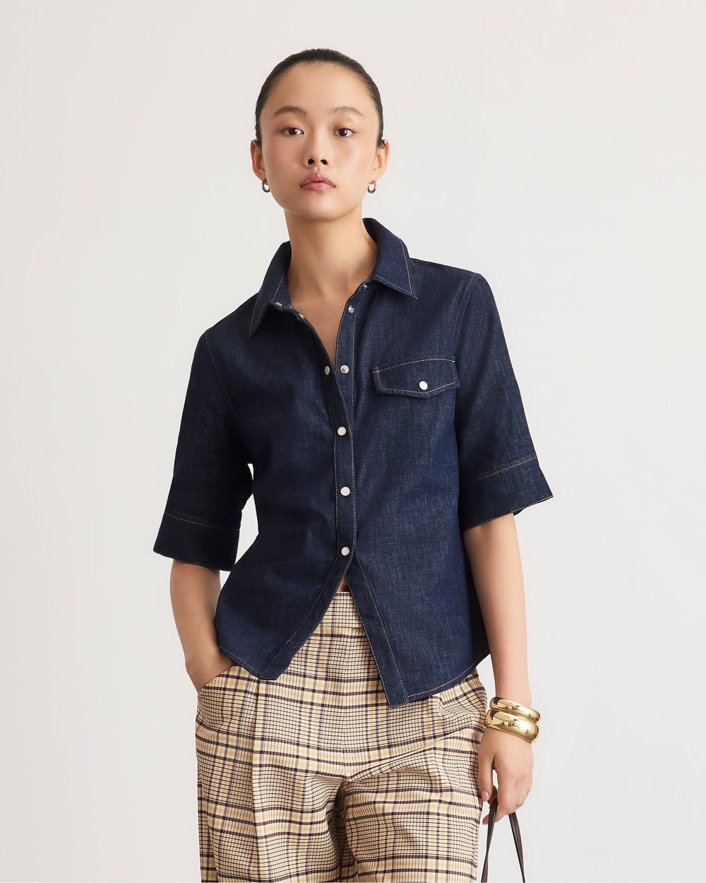 Winston Denim Top in Midnight Rinse