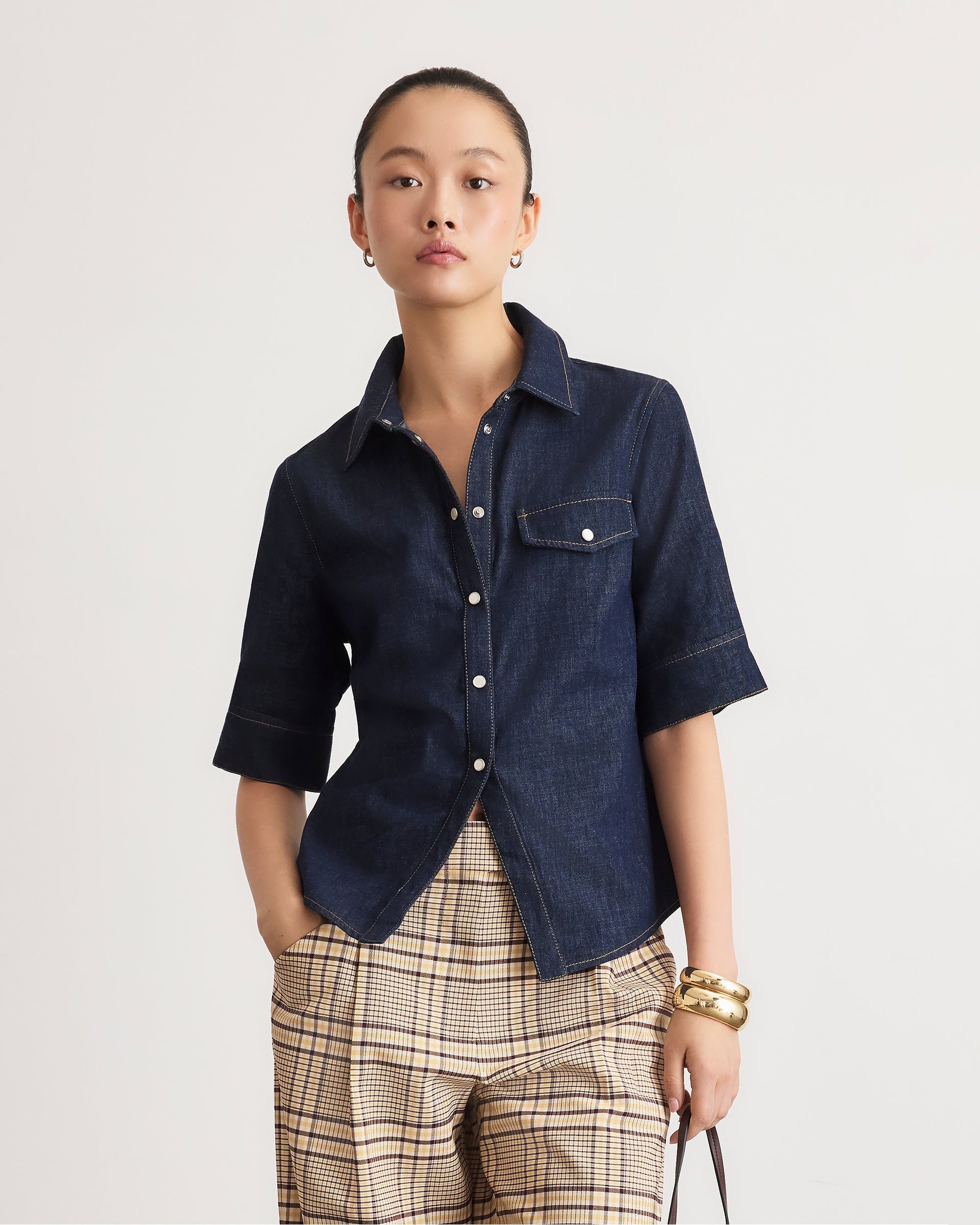 Winston Denim Top in Midnight Rinse