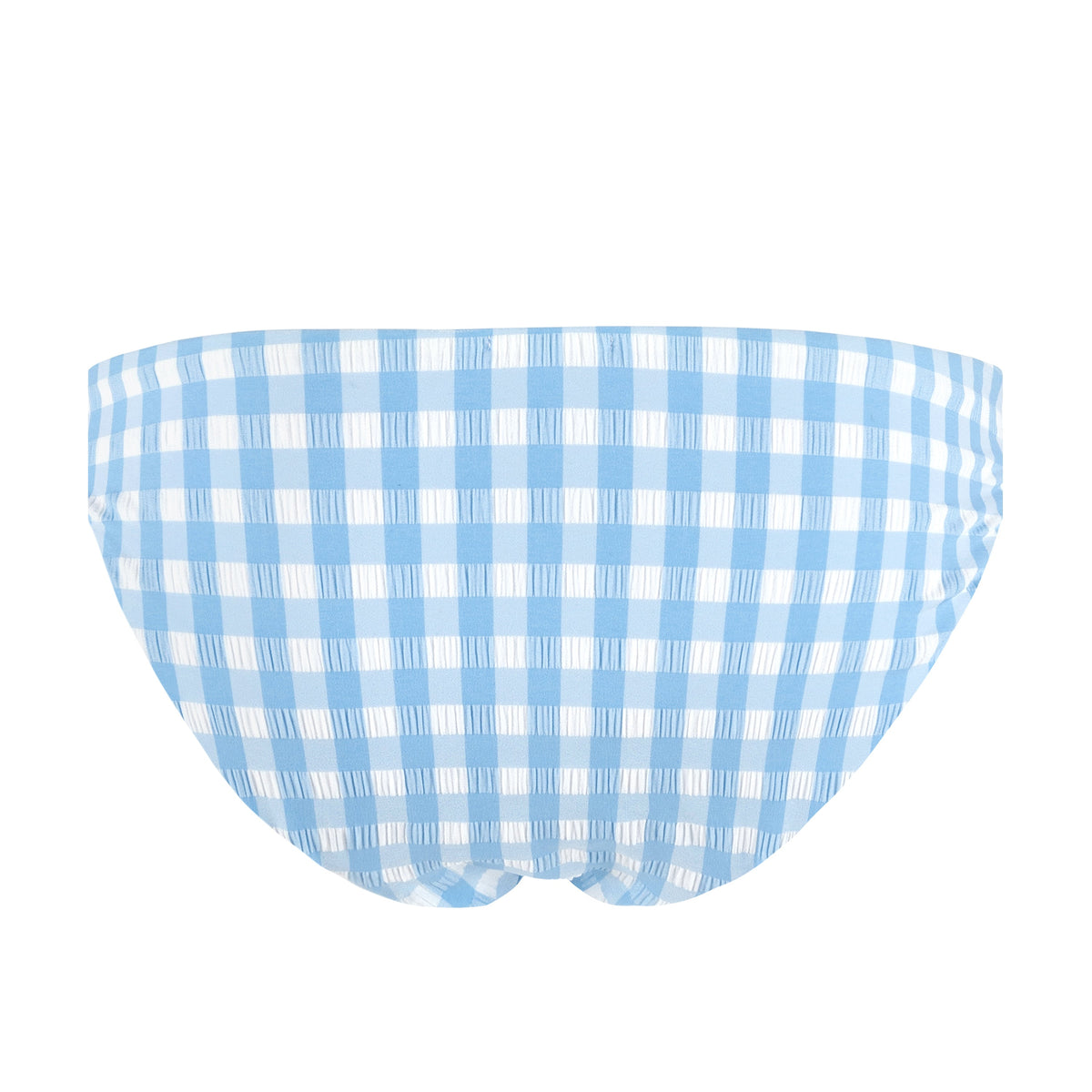 Women's Surfside Blue Crinkle Gingham Low Waist Bikini Bottom