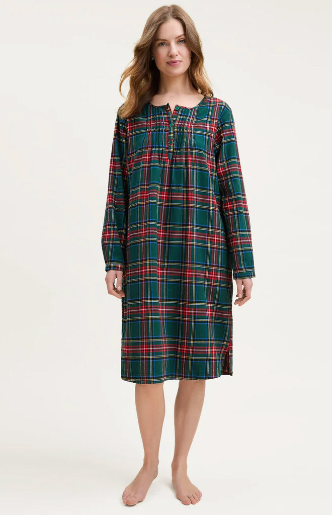 Women’s Brushed Twill Beatrice Nightgown in Kensington Tartan