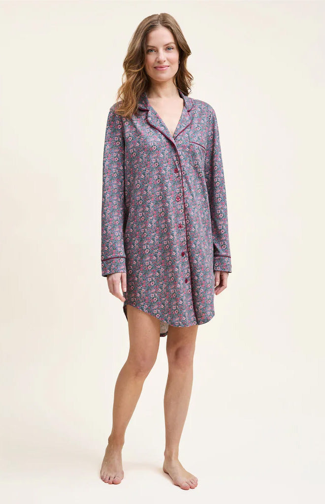 Women’s Pima Nightshirt in Fleurs de Saison