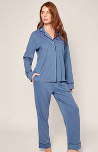 Women’s Pima Pajama Set in Mystique Blue