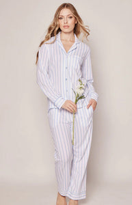 Women’s Pima Pajama Set in Periwinkle Stripe