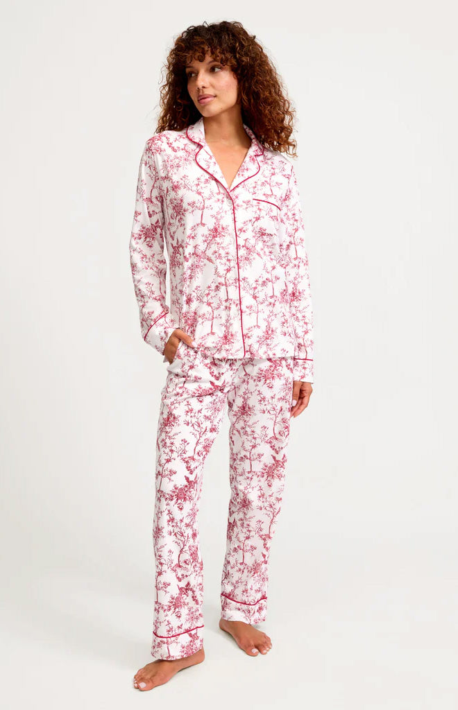 Women’s Pima Pajama Set in Red Timeless Toile