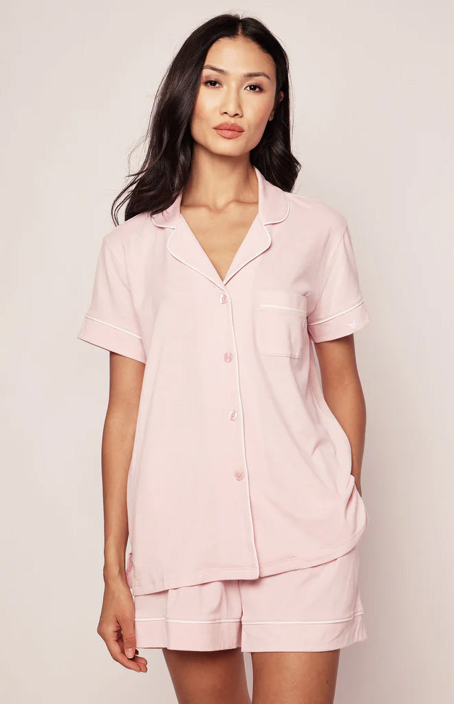 Women’s Pima Pajama Short Sleeve Short Set in Pink