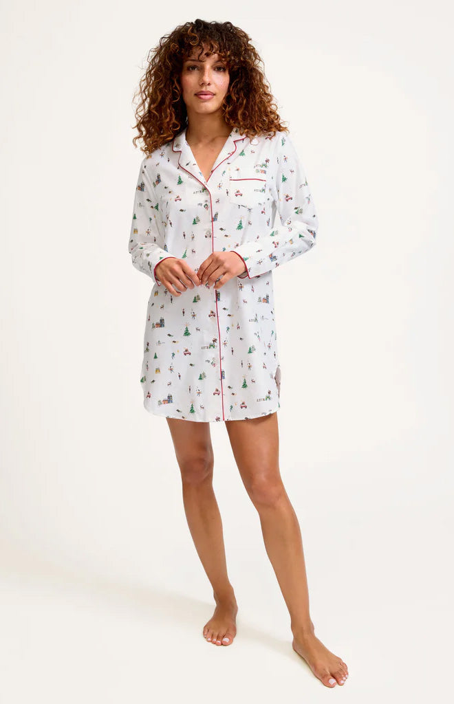 Women’s Twill Nightshirt in Holiday Town