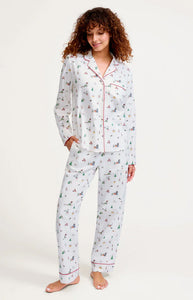 Women’s Twill Pajama Set in Holiday Town