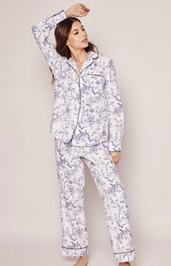 Women’s Twill Pajama Set in Timeless Toile